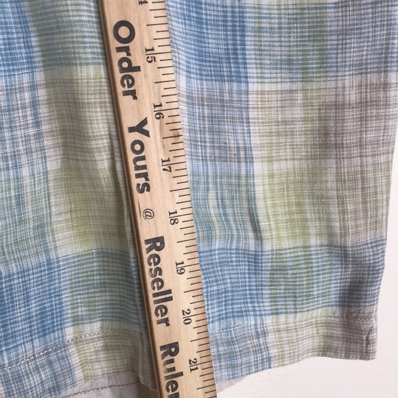 Tommy Bahama Mens Plaid Reversible Shorts 100% Linen Size 40 - Picture 6 of 8